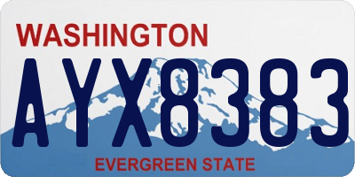 WA license plate AYX8383