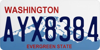 WA license plate AYX8384