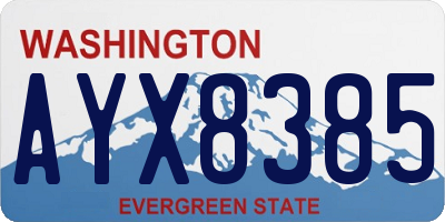 WA license plate AYX8385