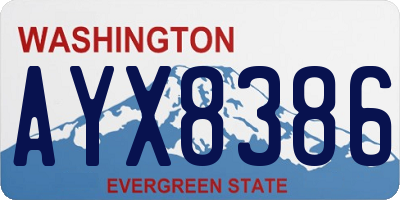 WA license plate AYX8386