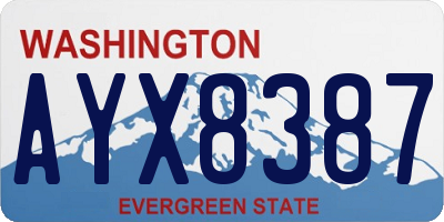 WA license plate AYX8387