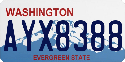 WA license plate AYX8388