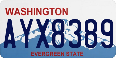 WA license plate AYX8389