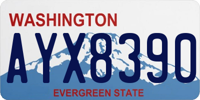 WA license plate AYX8390