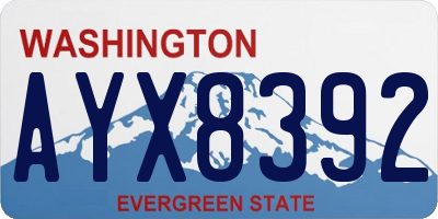 WA license plate AYX8392