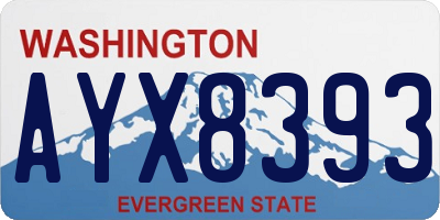 WA license plate AYX8393