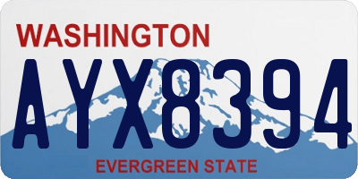 WA license plate AYX8394