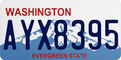 WA license plate AYX8395