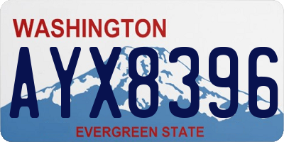 WA license plate AYX8396