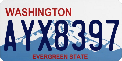 WA license plate AYX8397