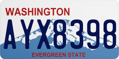 WA license plate AYX8398