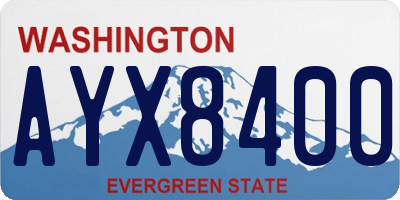 WA license plate AYX8400