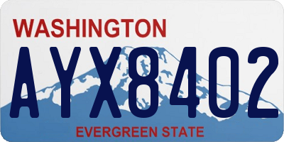 WA license plate AYX8402