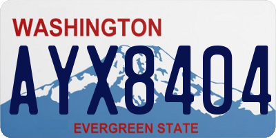 WA license plate AYX8404