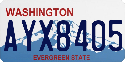 WA license plate AYX8405