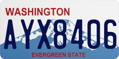 WA license plate AYX8406