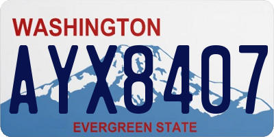 WA license plate AYX8407