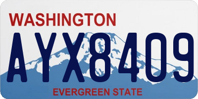 WA license plate AYX8409