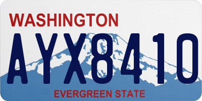 WA license plate AYX8410