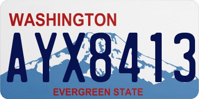 WA license plate AYX8413