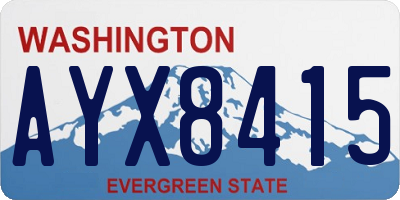 WA license plate AYX8415