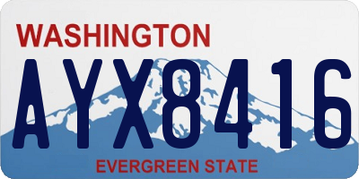 WA license plate AYX8416