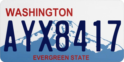 WA license plate AYX8417