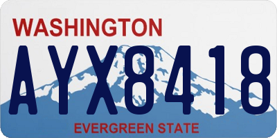 WA license plate AYX8418