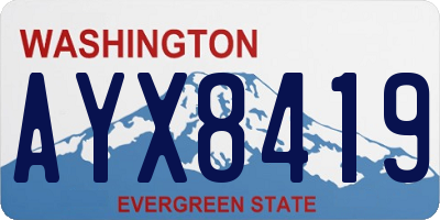 WA license plate AYX8419