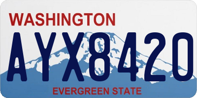 WA license plate AYX8420