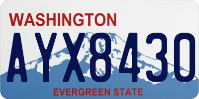 WA license plate AYX8430