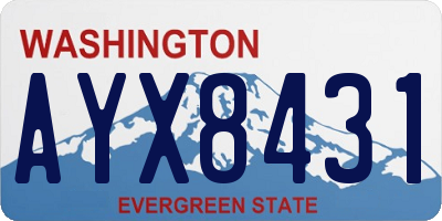 WA license plate AYX8431