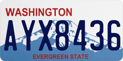 WA license plate AYX8436