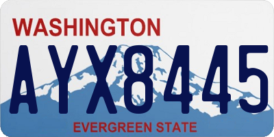 WA license plate AYX8445