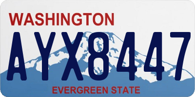 WA license plate AYX8447