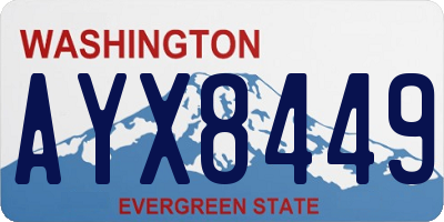 WA license plate AYX8449