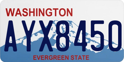 WA license plate AYX8450