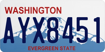 WA license plate AYX8451