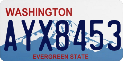 WA license plate AYX8453