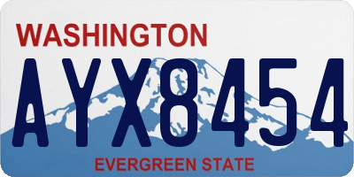 WA license plate AYX8454