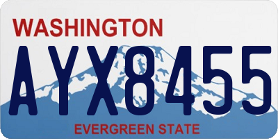 WA license plate AYX8455