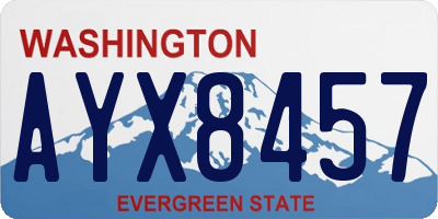 WA license plate AYX8457