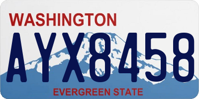 WA license plate AYX8458