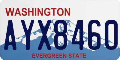 WA license plate AYX8460