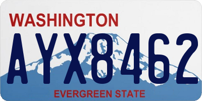 WA license plate AYX8462