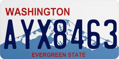 WA license plate AYX8463