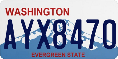 WA license plate AYX8470