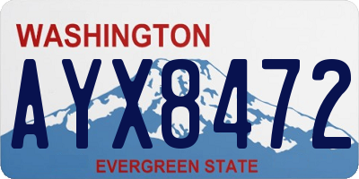 WA license plate AYX8472