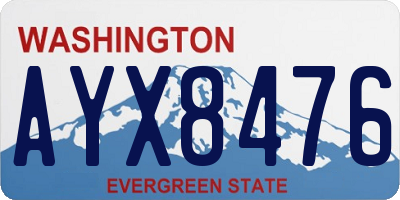 WA license plate AYX8476