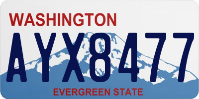 WA license plate AYX8477